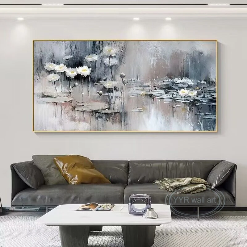 

Imitation Of The Famous Painting Monet's Water Lilies Handmade Oil Painting Home Decoration For Bedroom Dining Room Sofa Mural