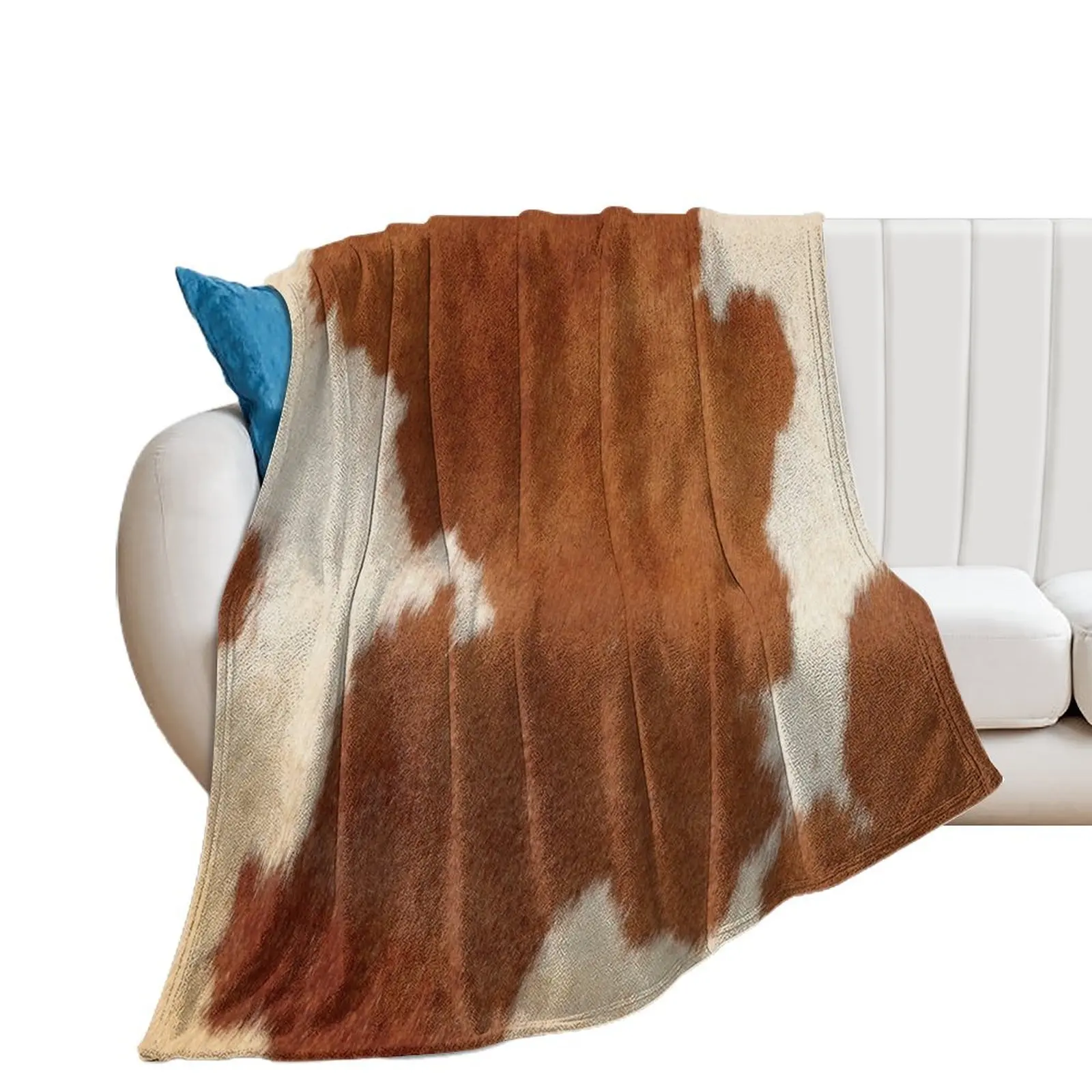 

Wild, rustic Cowhide pattern Throw Blanket Thermals For Travel Decorative Sofa Furrys Softest Blankets