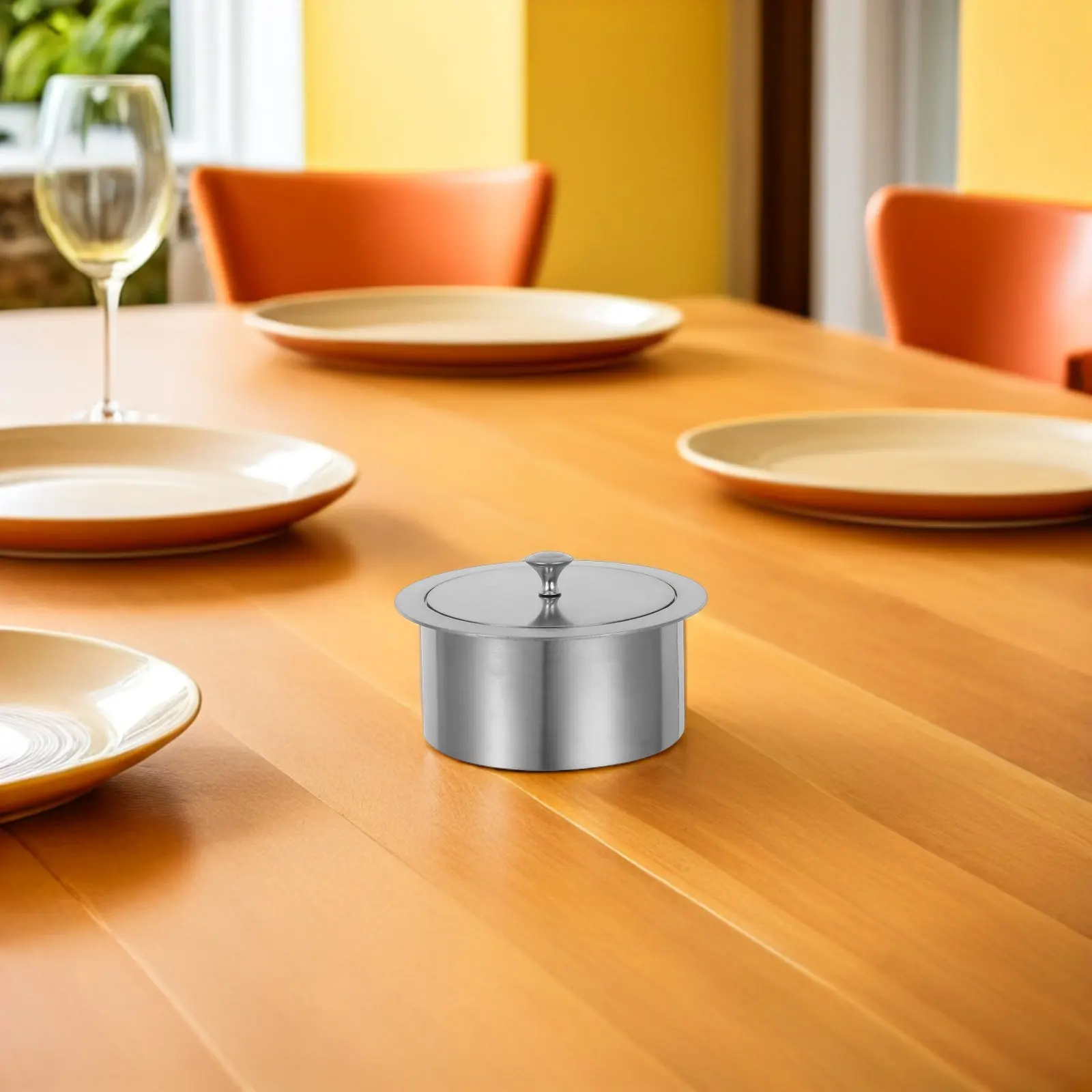 

Embedded Stainless Steel Garbage Bin Lid Recessed Countertop Trash Cover Flush Mount Kitchen Bathroom Waste Chute Lid Odor