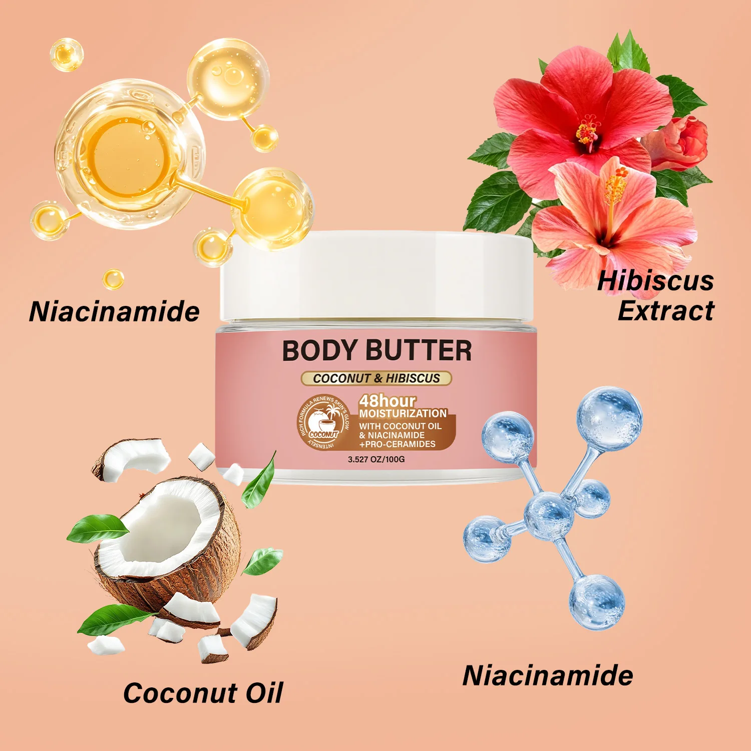 Intensive Nourishing Body Butter – Enriched with Niacinamide & Pro-Ceramides for Deep Hydration,Cheap and useful.