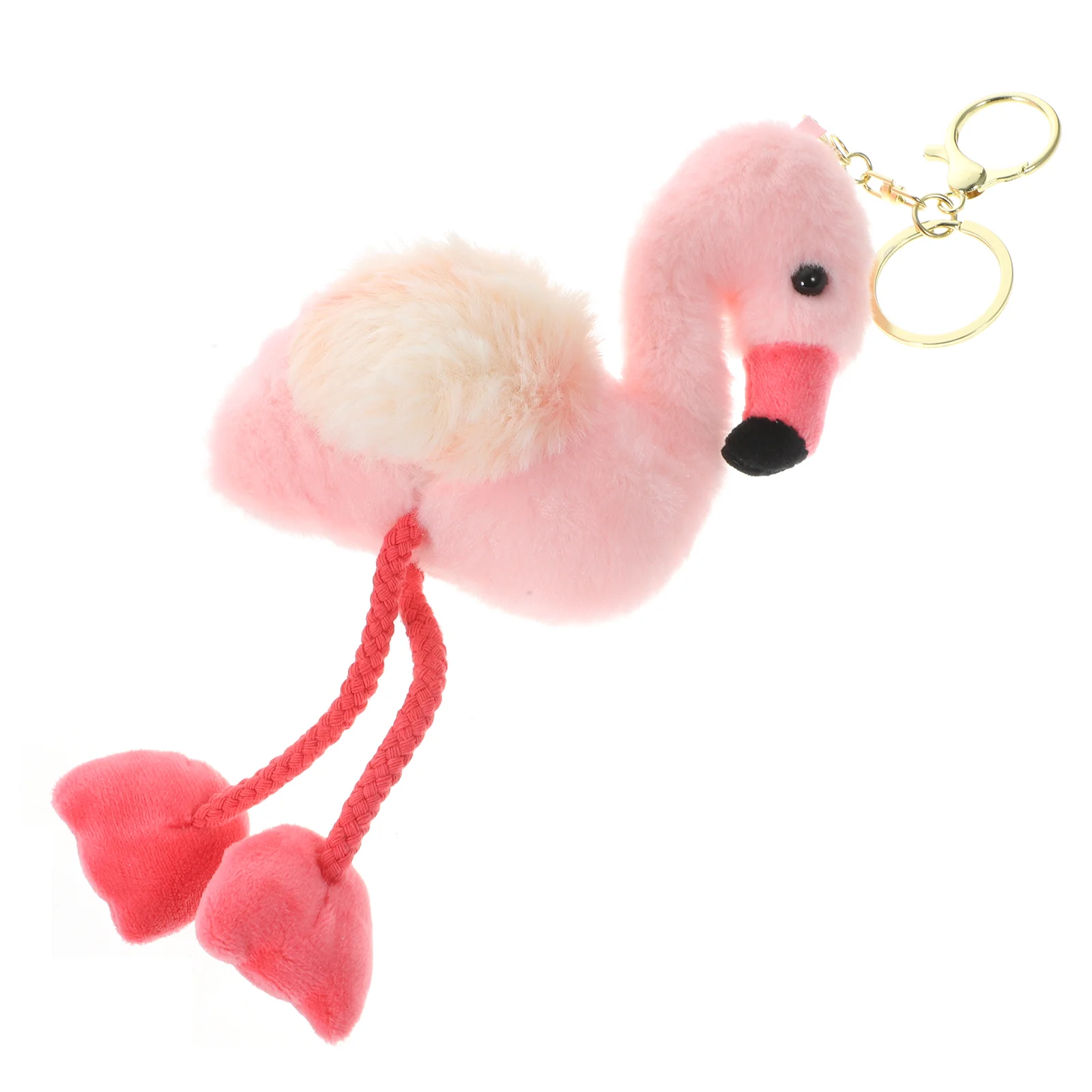 Cute Flamingo Plush Keychain 12cm No Legs Bag Purse Pendants Decorative Hanging Charms Custom Keychains Fluffy Accessories