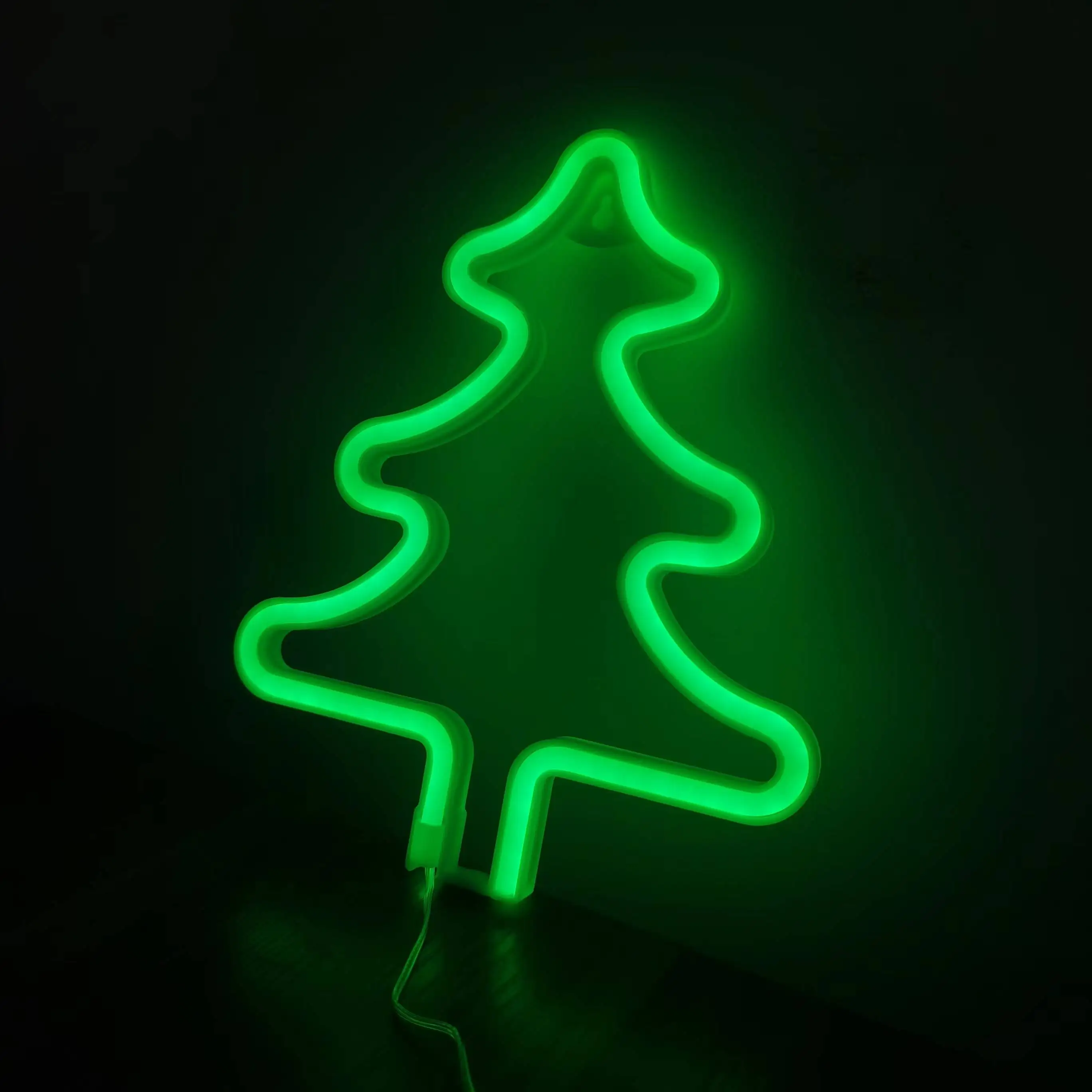 Green Christmas tree neon sign, USB/battery powered, home wall decoration, bedroom, party, bar, Christmas party gift