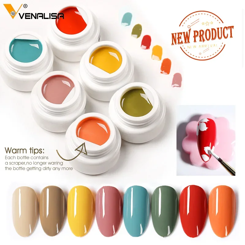 VENALISA Color Gel de barro-Color puro DIY Nail Art Design Esmalte de gel UV para manicura Vernizes de calidad para uso profesional