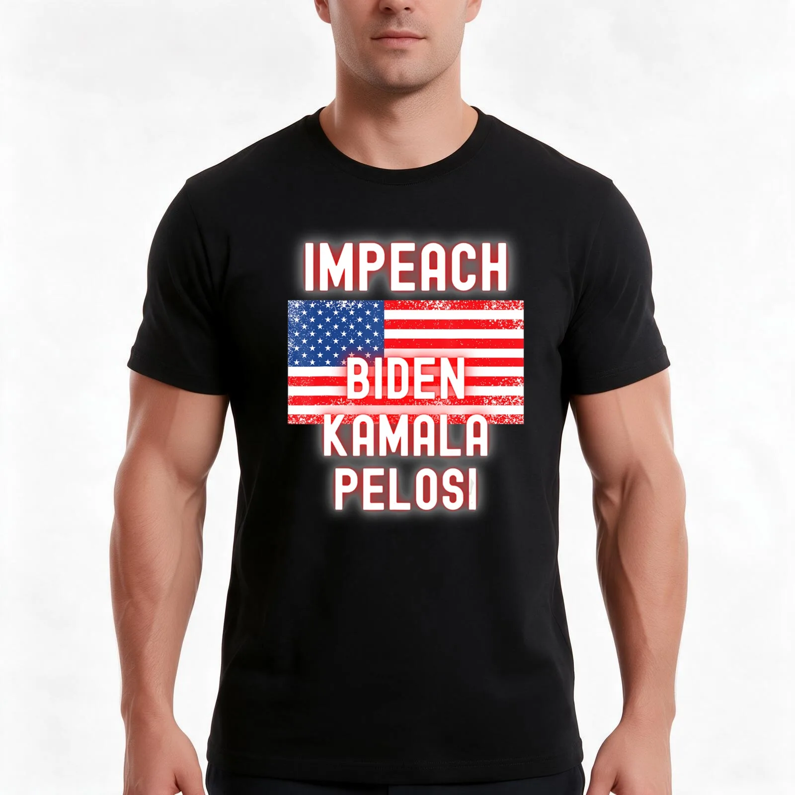 Impeach Biden Kamala Harris Nancy Pelosi Democrat T-Shirt, Summer Casual Cotton Tee, Oversized Streetwear Tops, Unisex Men Women