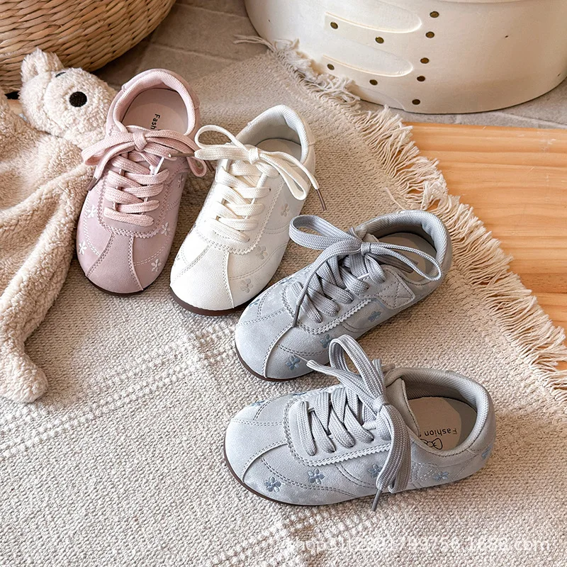 2026 Autumn Children's Boys Girls Microfiber Leather Thin Bottom Running Shoes Kid Toddler Solid Color Non-slip Training Shoes