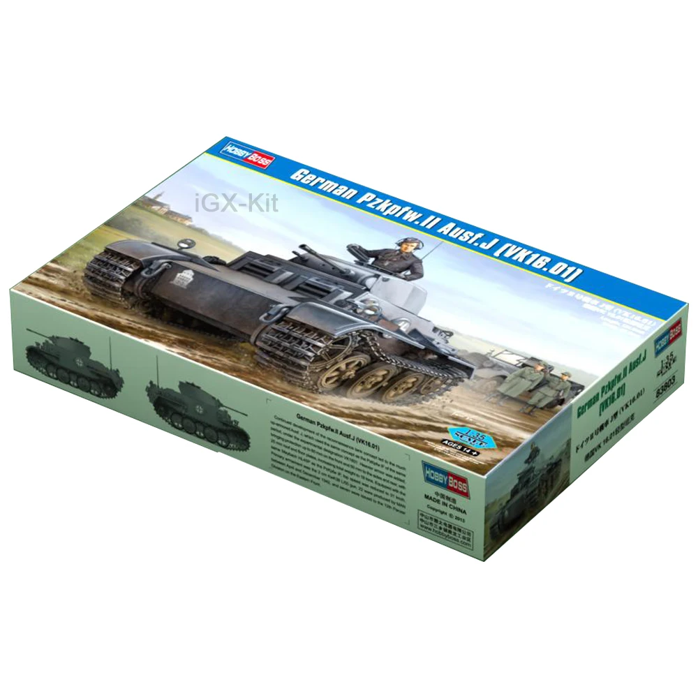 Hobbyboss 83803 1/35 Scale German Pzkpfw II Ausf J  VK16 01 Light Tank Vehicle Hobby Craft Toy Plastic Model Building Kit