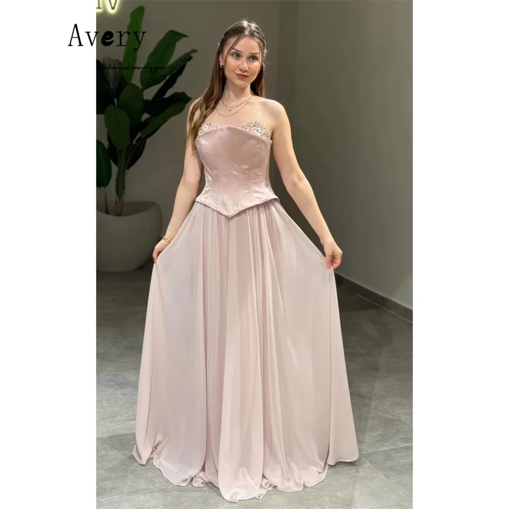 Avery Maßgeschneiderte A-Linie, schulterfrei, Strass, glänzend, elegante Kleider 2025, luxuriöse Damen-Abendkleider, Ballkleid 2025,