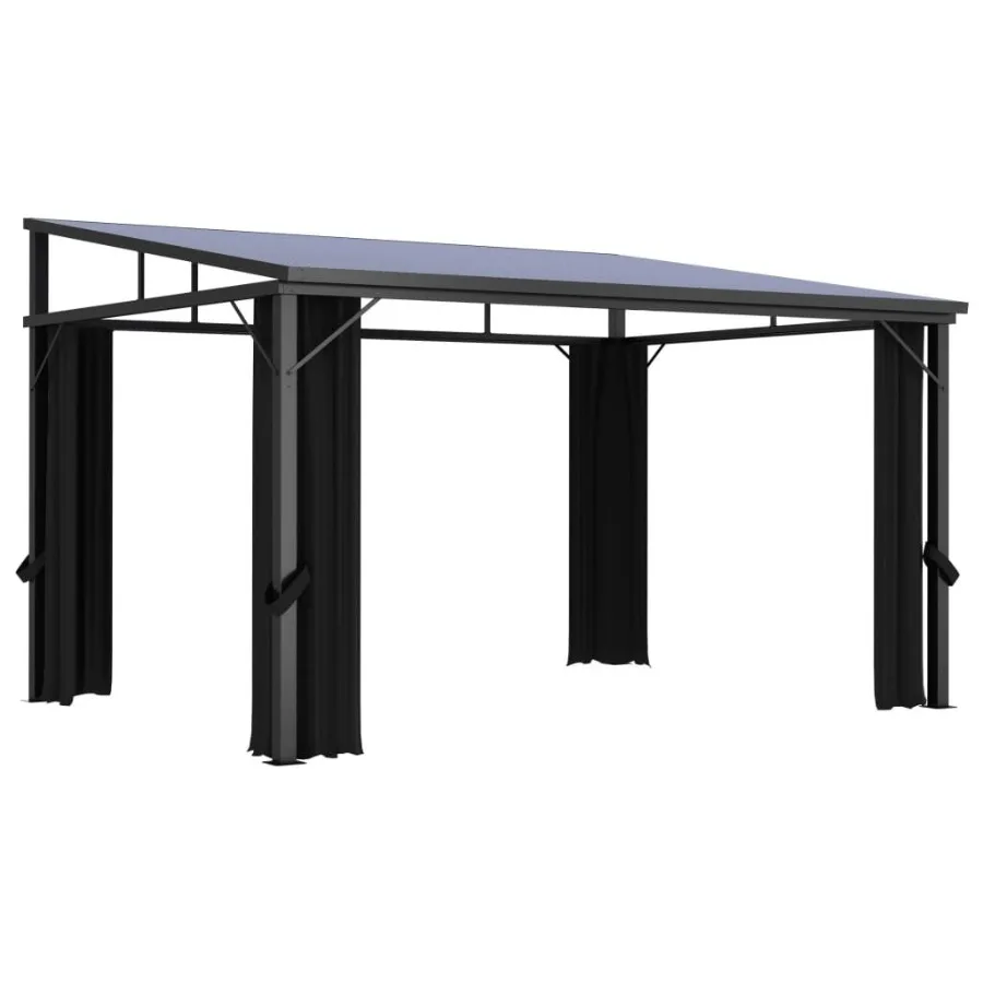 

Gazebo with Curtain 13.3'x9.6'x8' Anthracite