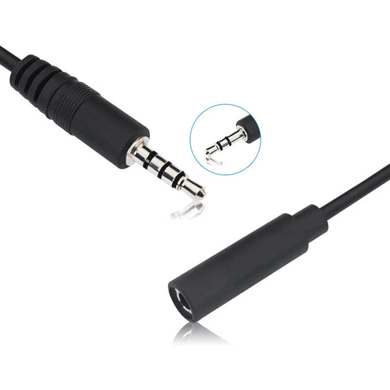 

New 3.5mm 3 Pin 4 Pin Core Male Female Aux Connector 0.3m 1m Audio Extension Cable Aux Head Line 3.5mm Stereo Diy Audio Wire