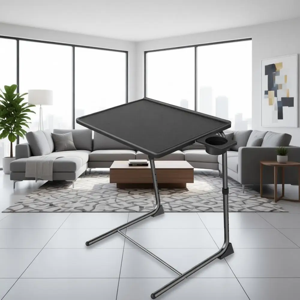

Регулируемый столик-поднос для телевизора — поднос для еды на кровати и диване, удобный складной столик с 6 регулировками по высоте и 3 регулировками по углу наклона (черный)