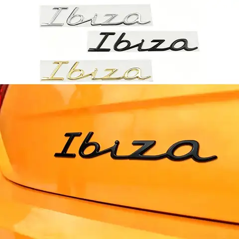 3D Metal Ibiza Cursive Script Car Letter Stickers Rear Trunk Emblem for SEAT Ibiza FR TDI CUPRA Refit Tail Badge Accessories