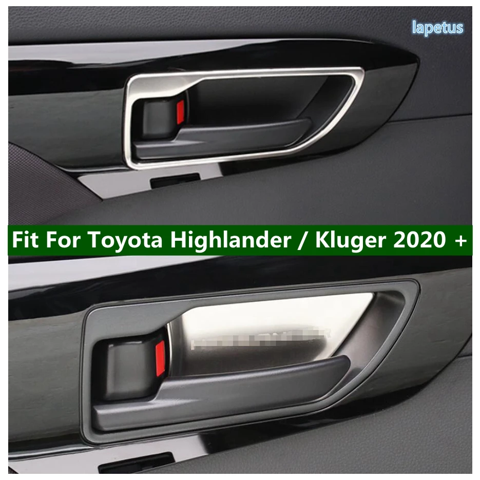 

Stainless Steel Car Interior Door Handle Bowl Cover Patch Trim Accessories Fit For Toyota Highlander / Kluger 2020 2021 2022