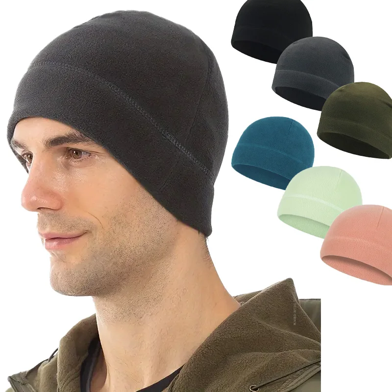 

3 Pieces Men Women Polar Fleece Caps Winter Warm Outdoor Sports Skiing Cycling Hat Windproof Soft Breathable Beanie Cap