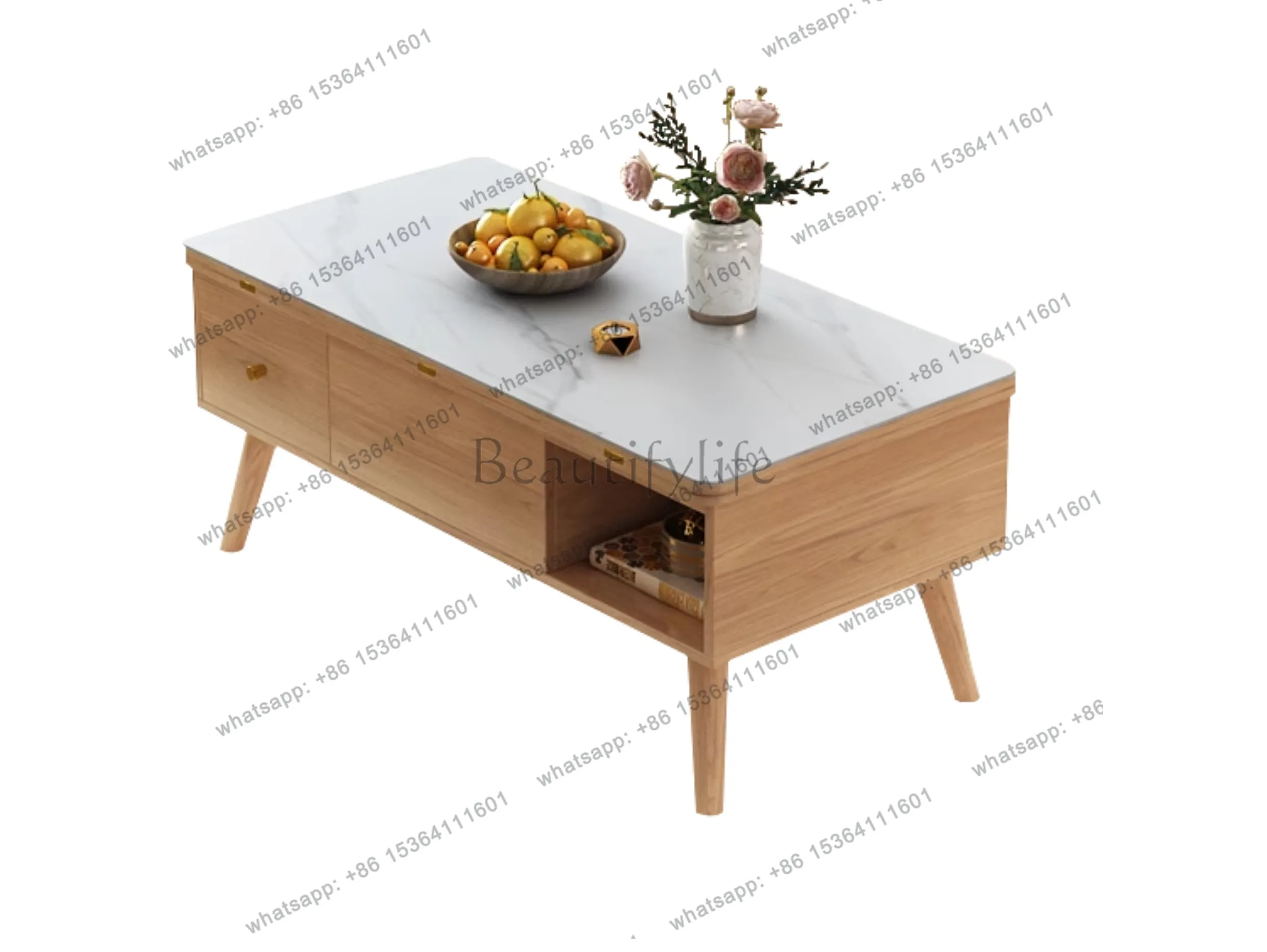 YJ Premium Multifunctional Coffee Table With Storage Glam Lift Top Design Coffee Table Bedroom Hidden Storage Meuble Home Furnit