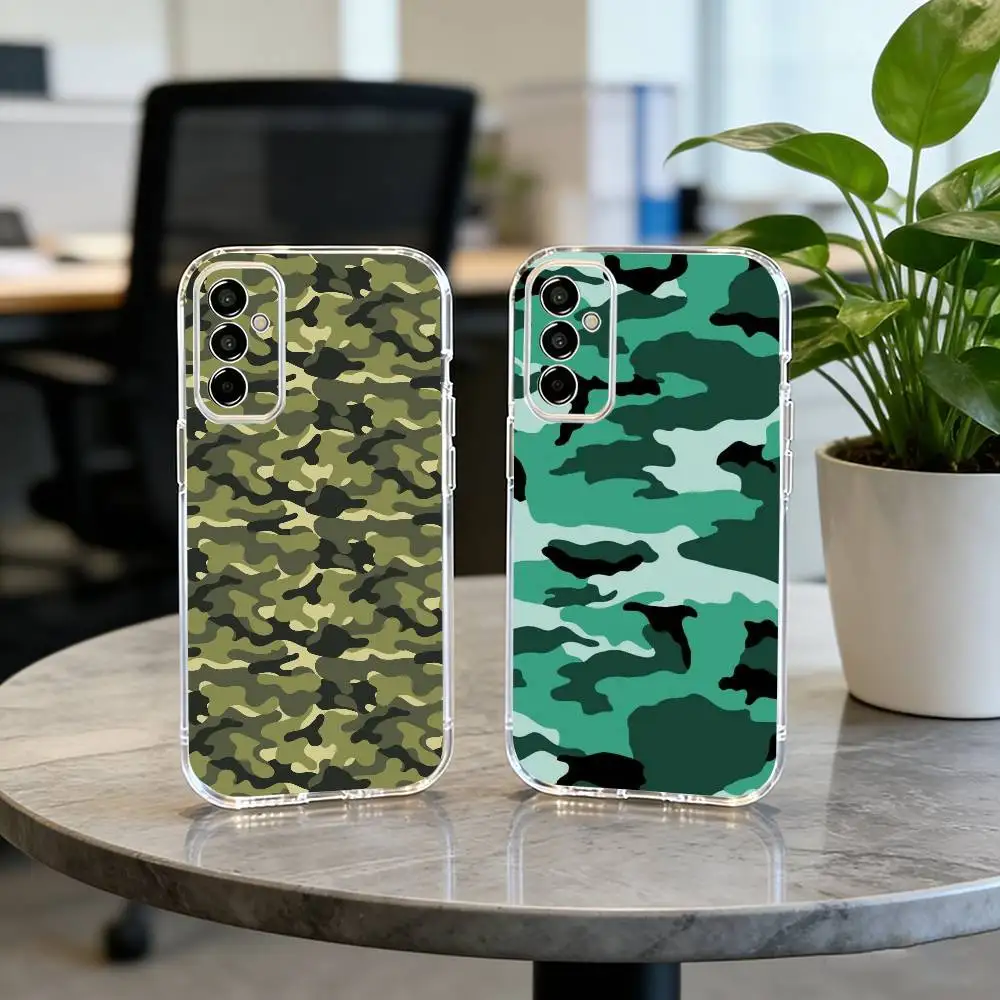 

Camouflage Phone Case Transparent Silicone Soft For SamsungA10,12,20,21S,30,31,40,50,51,52,70,71