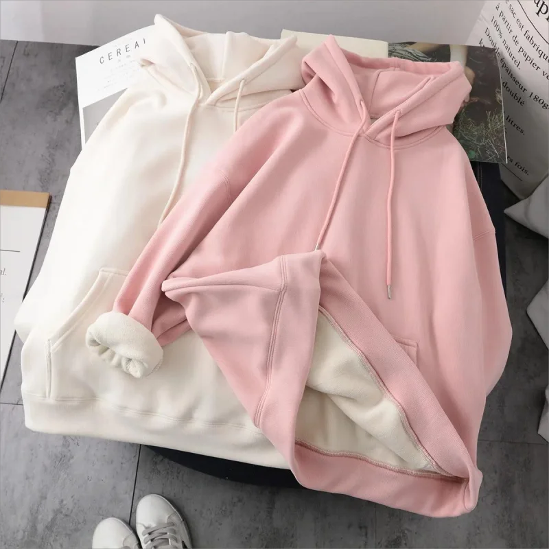 

Fashion Classic age reduction cute Hoodies Sweatshirts Flocking loose oversize woman hoodie