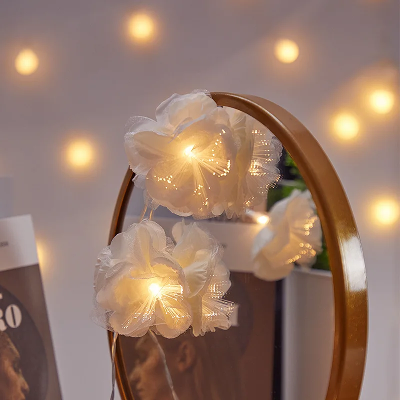 10LED flor de cerezo flor Artificial cadena de luz decoración de boda fiesta de cumpleaños guirnalda Hada luz vacaciones decoración del hogar