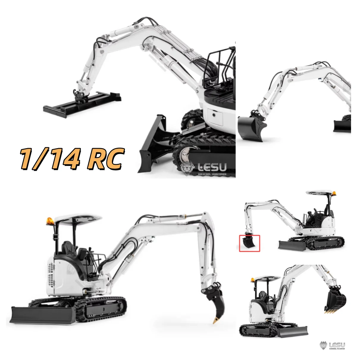 LESU Model 1/14 Remote-Controlled RC Desktop Mini Excavator BA-B0003 PC30 Quick-Disconnect Coupler Attachments Mounting Bracket