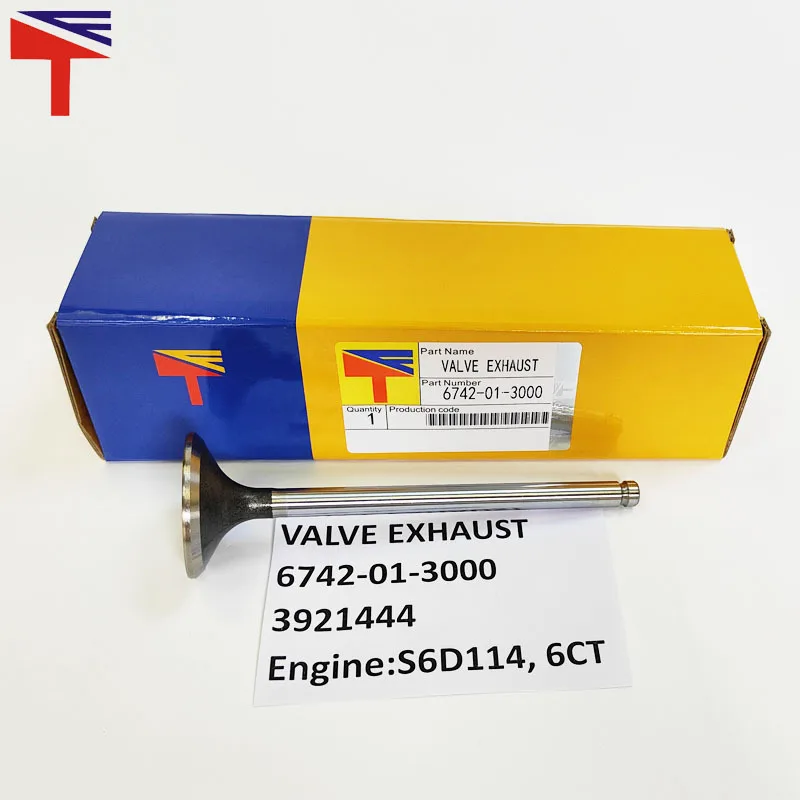 

4 шт. выпускной клапан 6742-01-3000 3921444 для строительной техники S6D114 6CT, детали двигателя