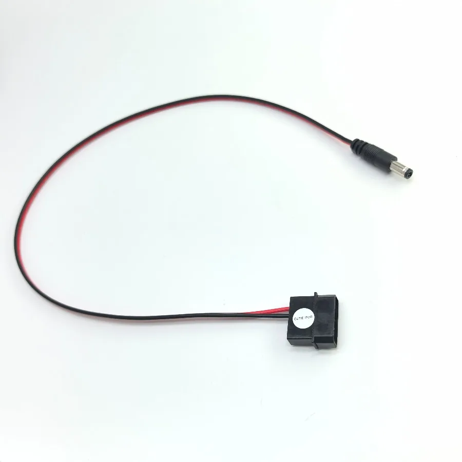 IDE Molex Male to DC 5.5mm x 2.1mm  Converter Adapter Power Supply Cable 12V 18AWG Wire 50cm
