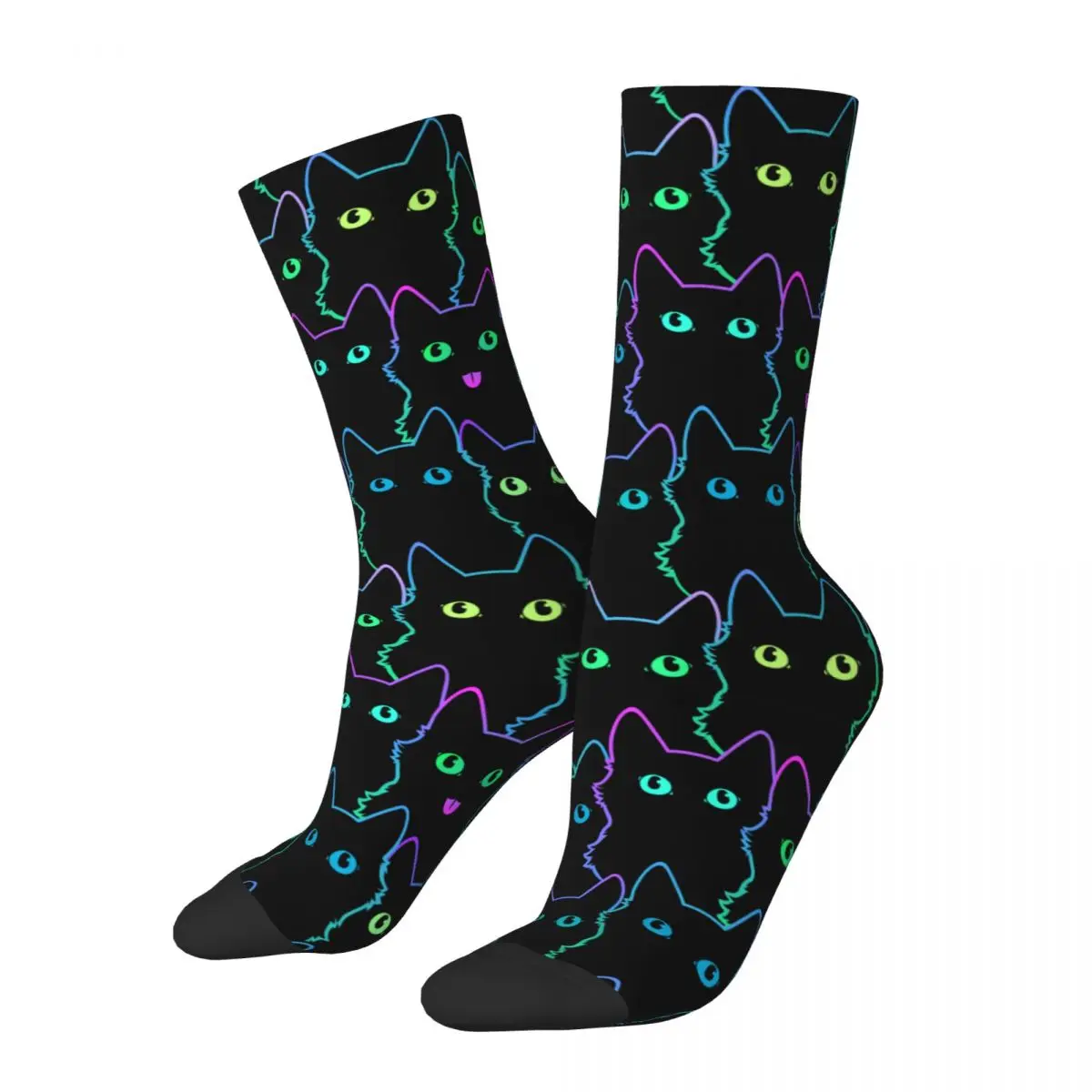 

Fashion Male Men Socks Crazy Colorful Cat Silhouettes Sock Cartoon Black Cats Women's Socks Spring Summer Autumn Winter