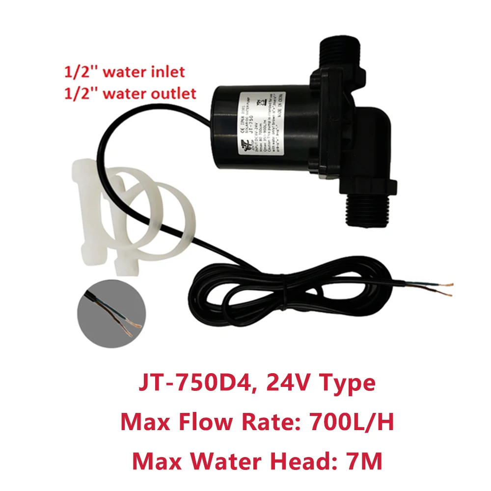 JT-750D DC 12V Druckerhöhungspumpe Mit Bürstenlosem Motor – 700-900 L/h, 5 M Wassersäule, Leise, 1/2" Oder 5/8" Gewinde – Für Auto, Garten & Co.