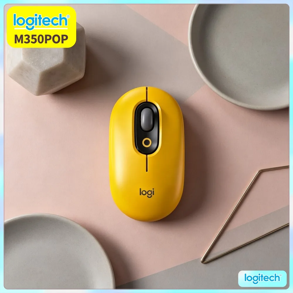 Logitech M350 POP Pebble Mouse Optical Track 1000 DPI USB Receiver Magnetic Store Home Office Study Daily Use