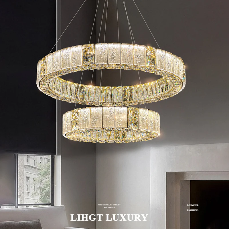 

Modern Pendant Lamp Bedroom Living Room Ceiling Chandelier Light Home Decoration Ring Light Luxury Glass Led Lighting Fixtures