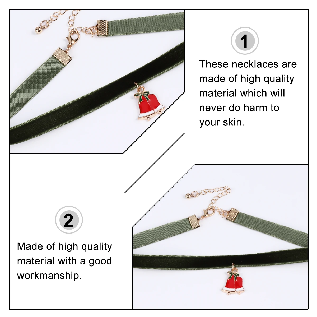 

3Pcs Christmas Necklace Set Unique Xmas Jewelry Women Necklace Party Accessory Elegant Chain Christmas Gift Set