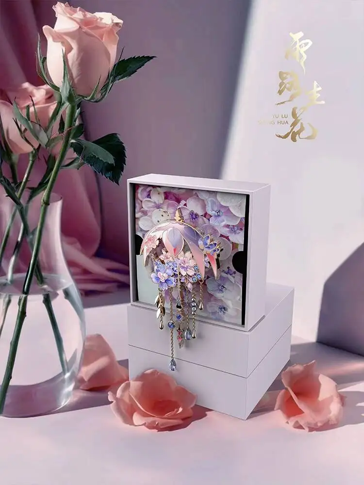 Chinese Sakura Umbrella Enamel Pin Crystal Tassel Brooch Anime Floral Lapel Badge Vintage Fashion Jewelry Gift view 4