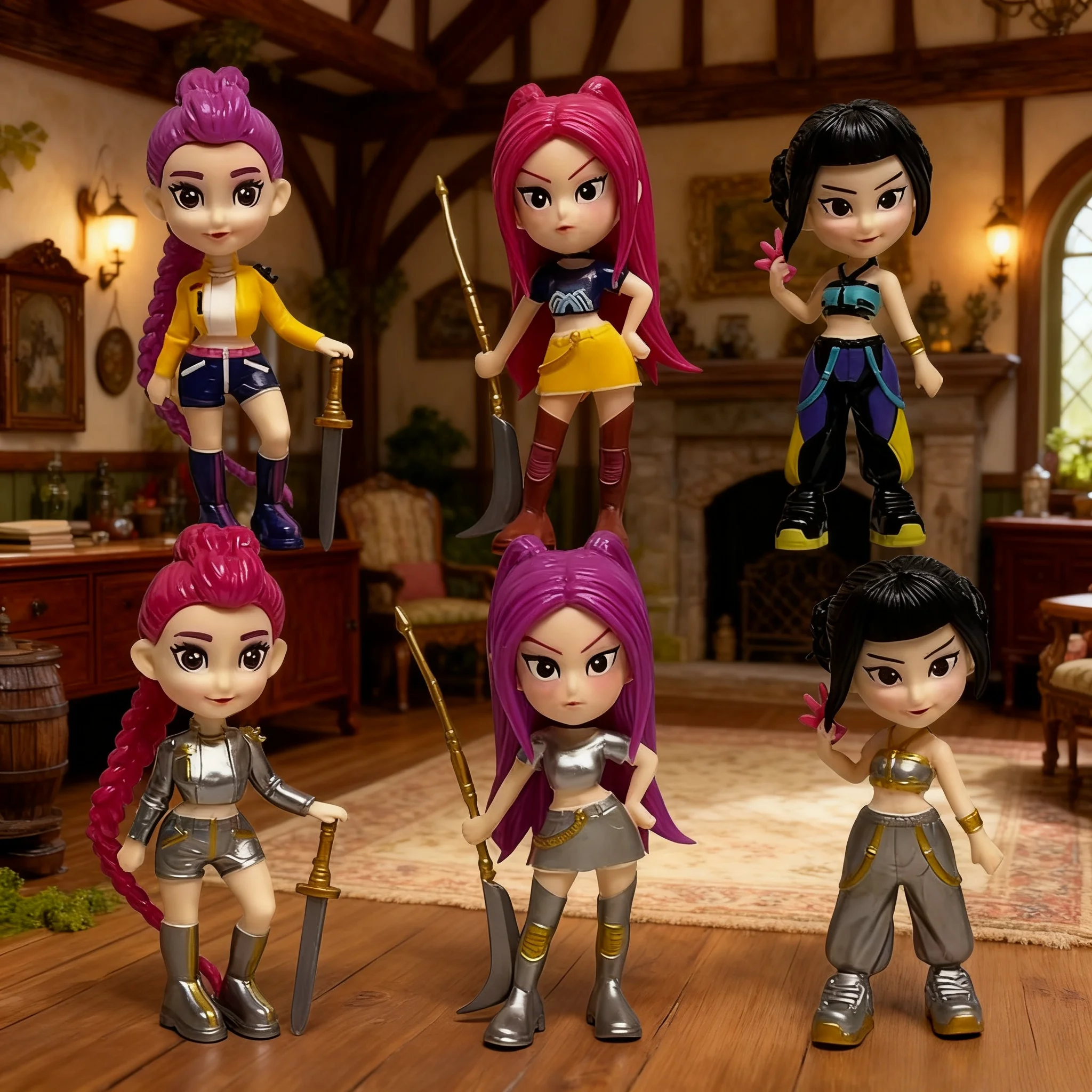 Nieuwe 6-delig/set K-pop Devil Hunter actiepop HUNTR/X speelgoed Rumi Mila Zoe pop, voor K-pop fans' verjaardagscadeau collectie