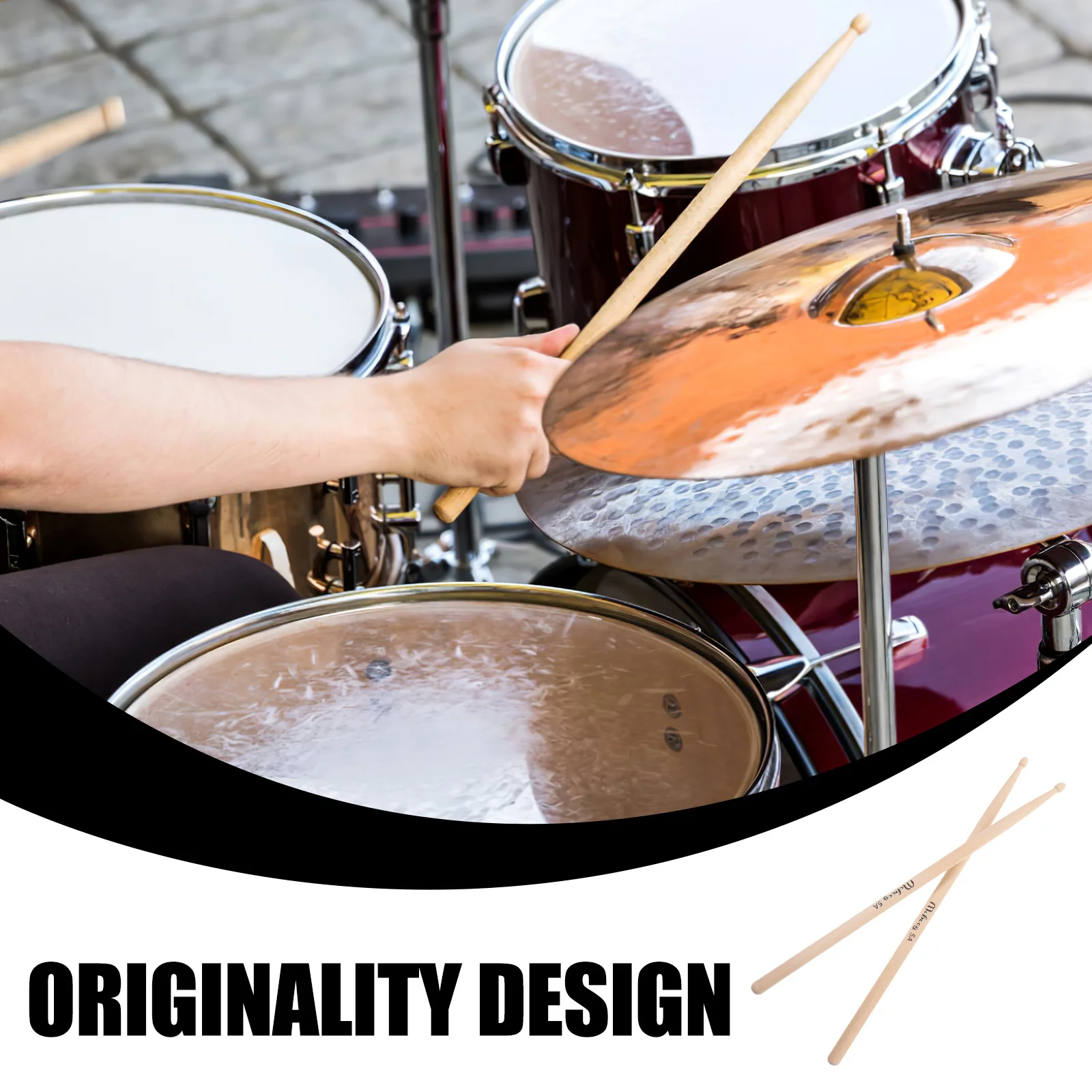 

6Pairs Premium Maple Drum Sticks Fast Response No Cracks Perfect Gift for Students Advanced Drummers Easy to Carry