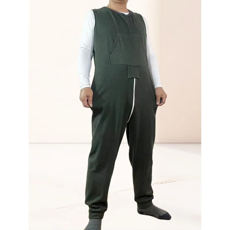 Adaptive Zip Up Jumpsuit for Elderly Memory Care Needs Soft Restraint Clothing Full Body Romper Easy Access Wear Non Irritating