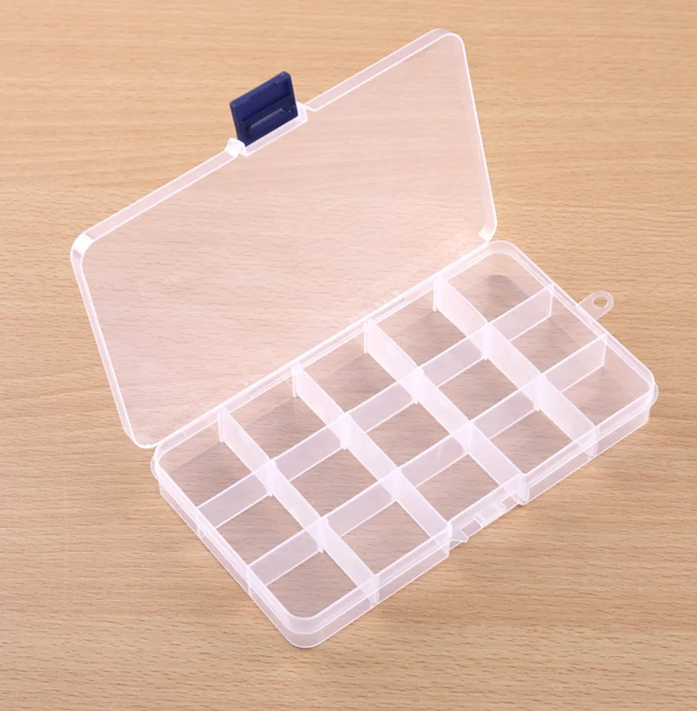 New 15 Slots Cells Colorful Portable Jewelry Tool Storage Box Electronic Parts Screw Beads Organizer Plastic BOX 171*98*mm