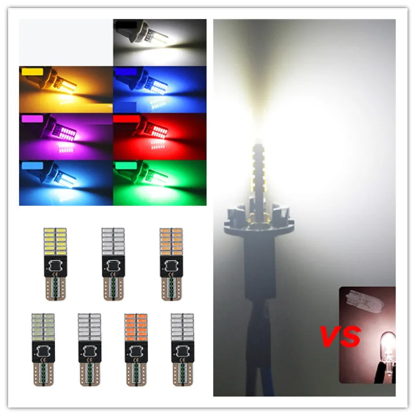 

300 PCS LED Bulb Reading Trunk Wedge Side Lamp CanbusT10 W5W 4014 24 SMD 194 Car Signal Light Auto Interior Dome DC 12V