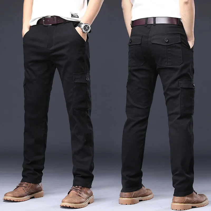 2023ใหม่ผู้ชายกางเกงหลวมกางเกงยุทธวิธีกางเกง Multi-Pocket Casual กางเกง Pantalon Homme ชายผ้าฝ้ายทหาร overalls