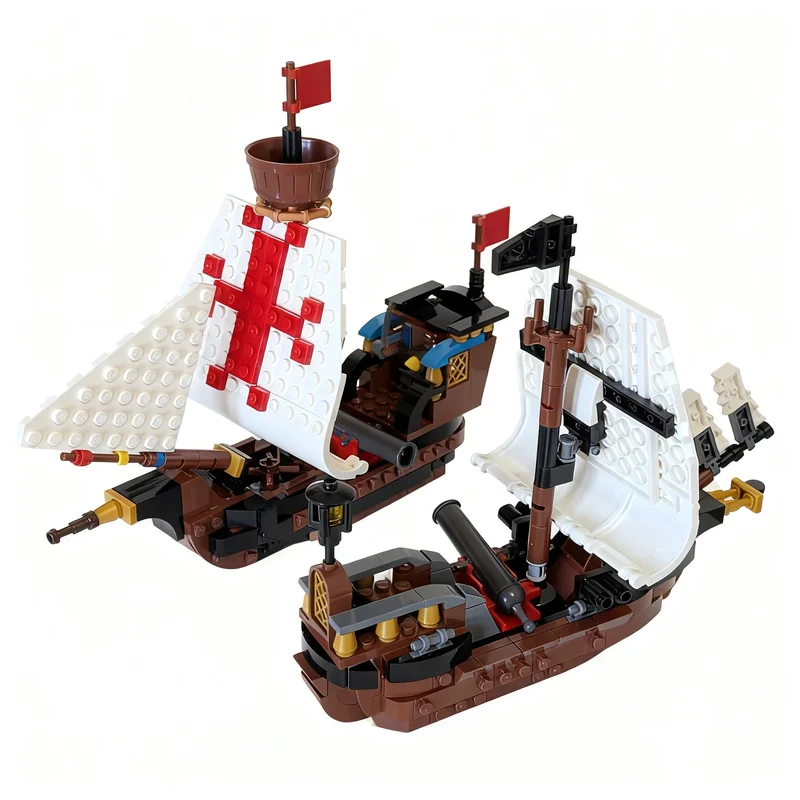 518pcs MOC Creator 3-in-1 31109 Sea Battle Model Christmas Gift Creative Assembly Collection And Ideas Art Craft