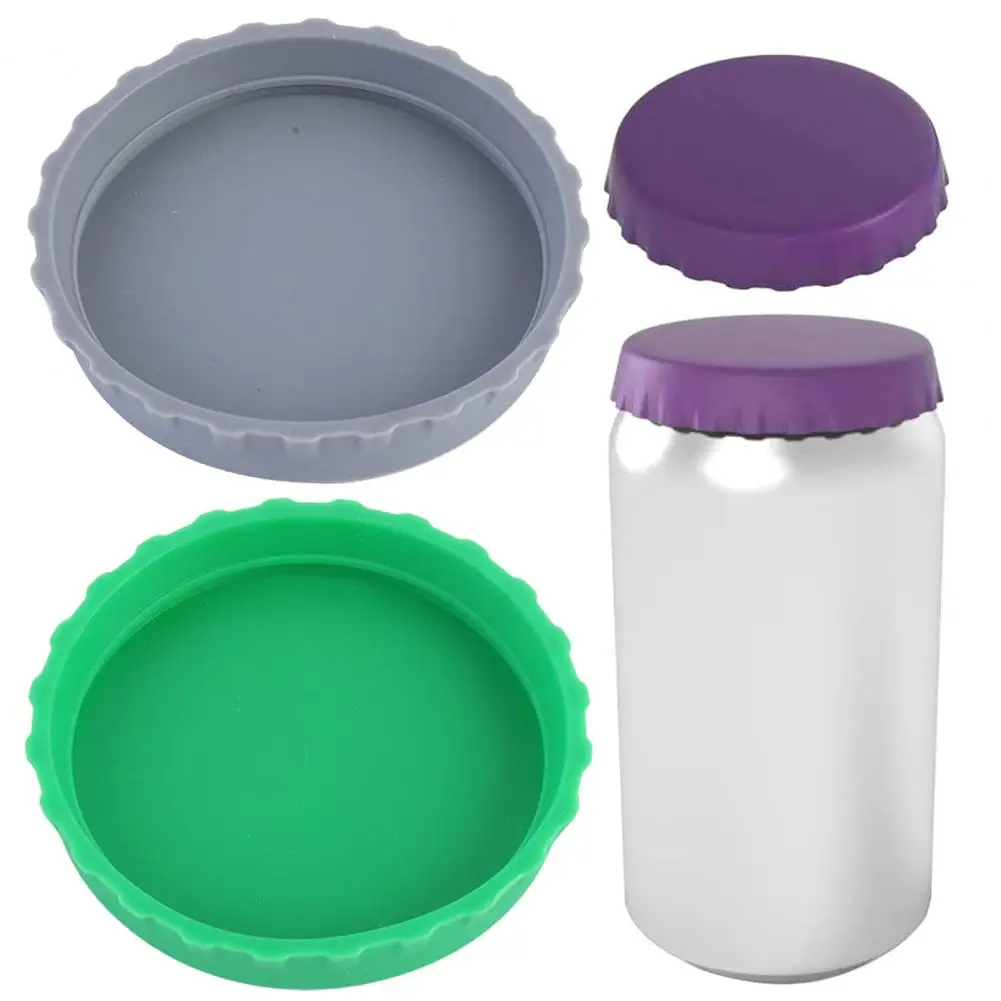 2 Pcs/Set Silicone Coke Can Covers No Odor Leak-proof Flexible Reusable Food Grade Protection Soda Silicone Can Lids for Kitchen