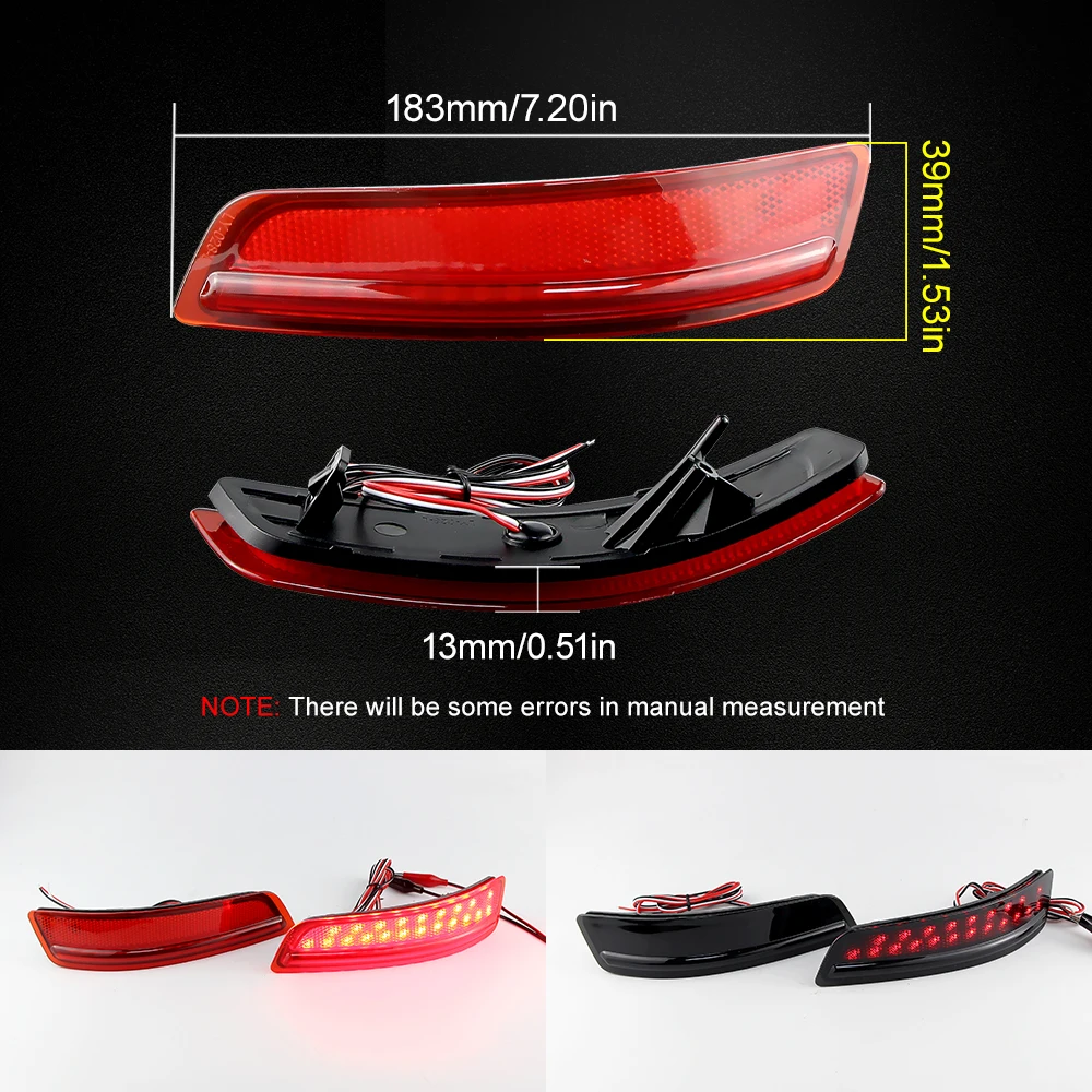 Red/Black Lens Car Rear Bumper Light LED Reflector Taillight Brake Light for Toyota Corolla Lexus GS250 GS350 ES250 ES350 ES300