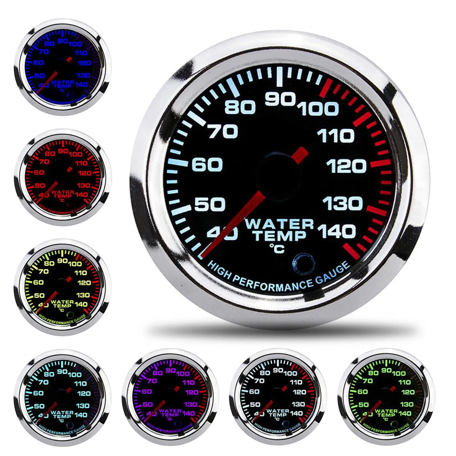 

Oil Temp Gauge Electric 12V Automotive Temperature Gauge Universal LED Display 52mm/2in High Accuracy for truck for car