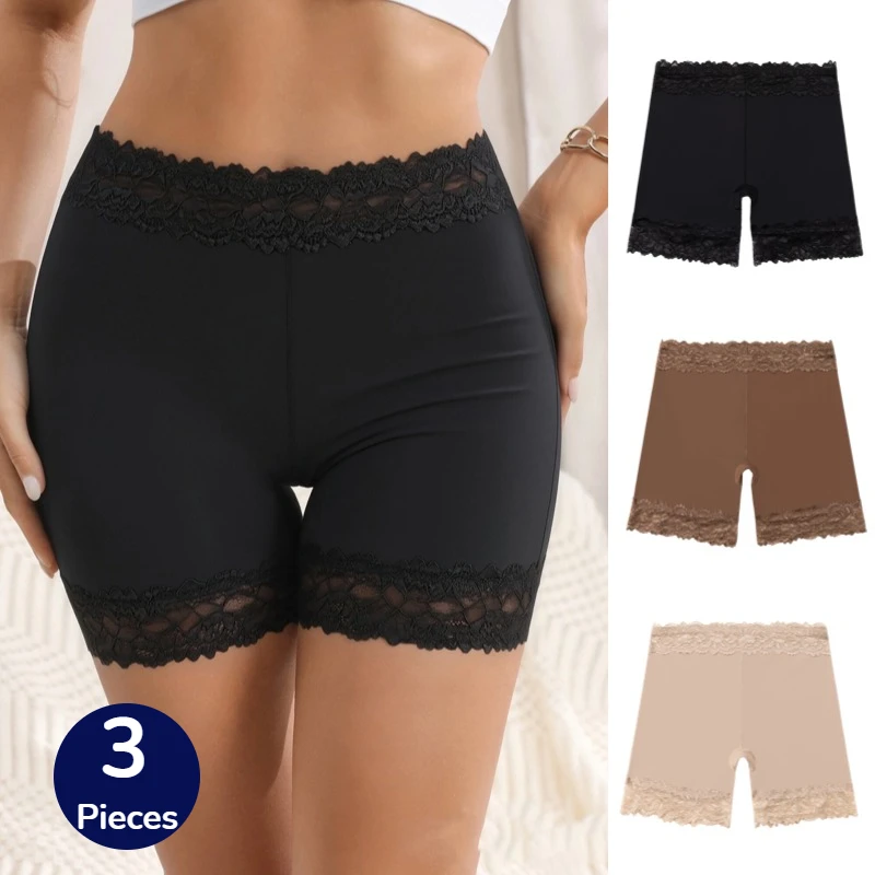 

WarmSteps 3PCS/Set High WaistWomen's Panties Lace Flower Female Boxers Underwear Shape Body Breathable Comfortable Boyshort Sale