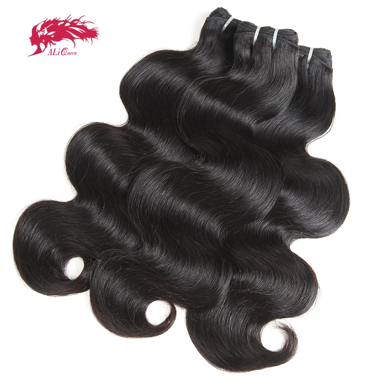 

Ali Queen Hair 14-28'' Body Wave Natural Black Brazilian Unprocessed Raw Virgin Bundles Human Hair Weaving Hair Extensions Wigs