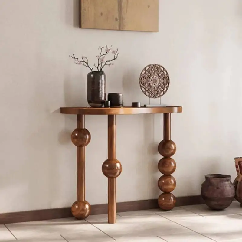

Corner Salon Entryway Table Wood Modern Luxury Entrance Hall Console Table Decor Elegant Console Ingresso Living Room Furniture