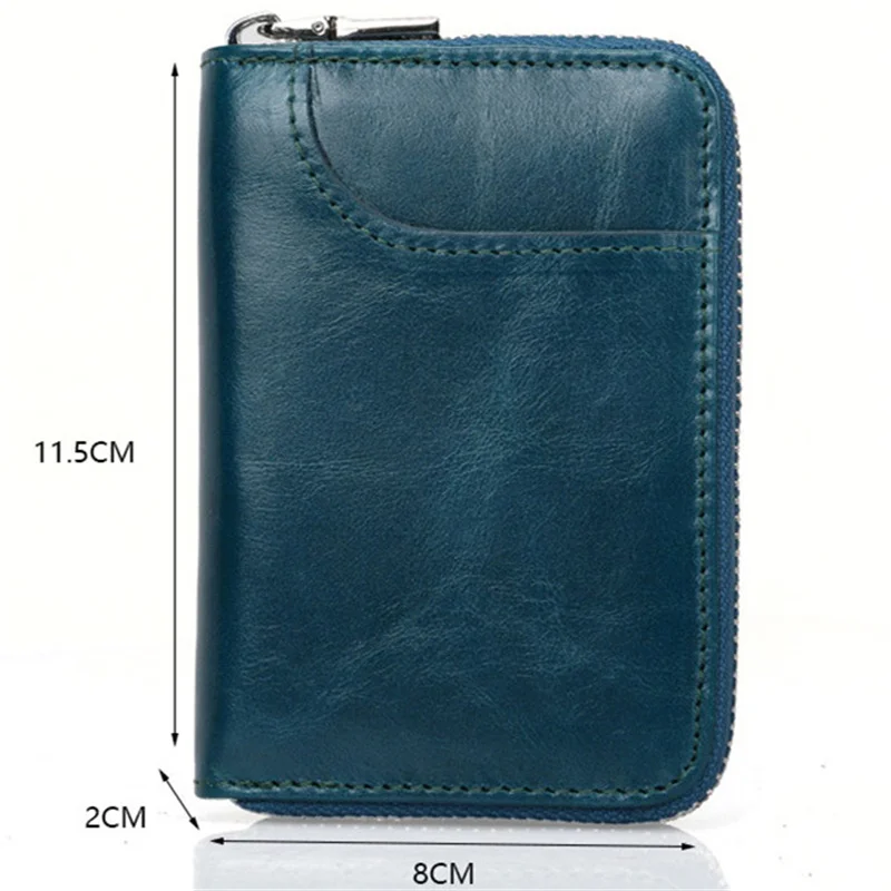 Business Card Holder Women/men Coin Pouch Wallets Zipper PU Leather Protects Organizer Short Wallet Anti Demagnetization Fashion