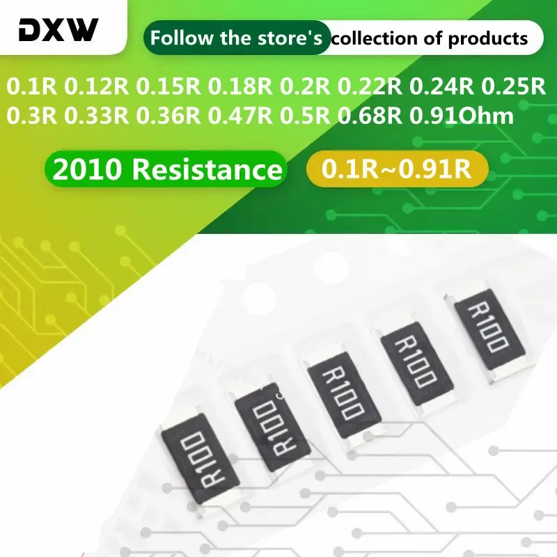 20PCS 2010 1% 0.1R 0.12R 0.2R 0.22R 0.24R 0.25R 0.27R 0.3R 0.4R 0.47R 0.5R 0.68R 0.75R 0.82R 0.91R R100 R150 R200 R500 R680 R910