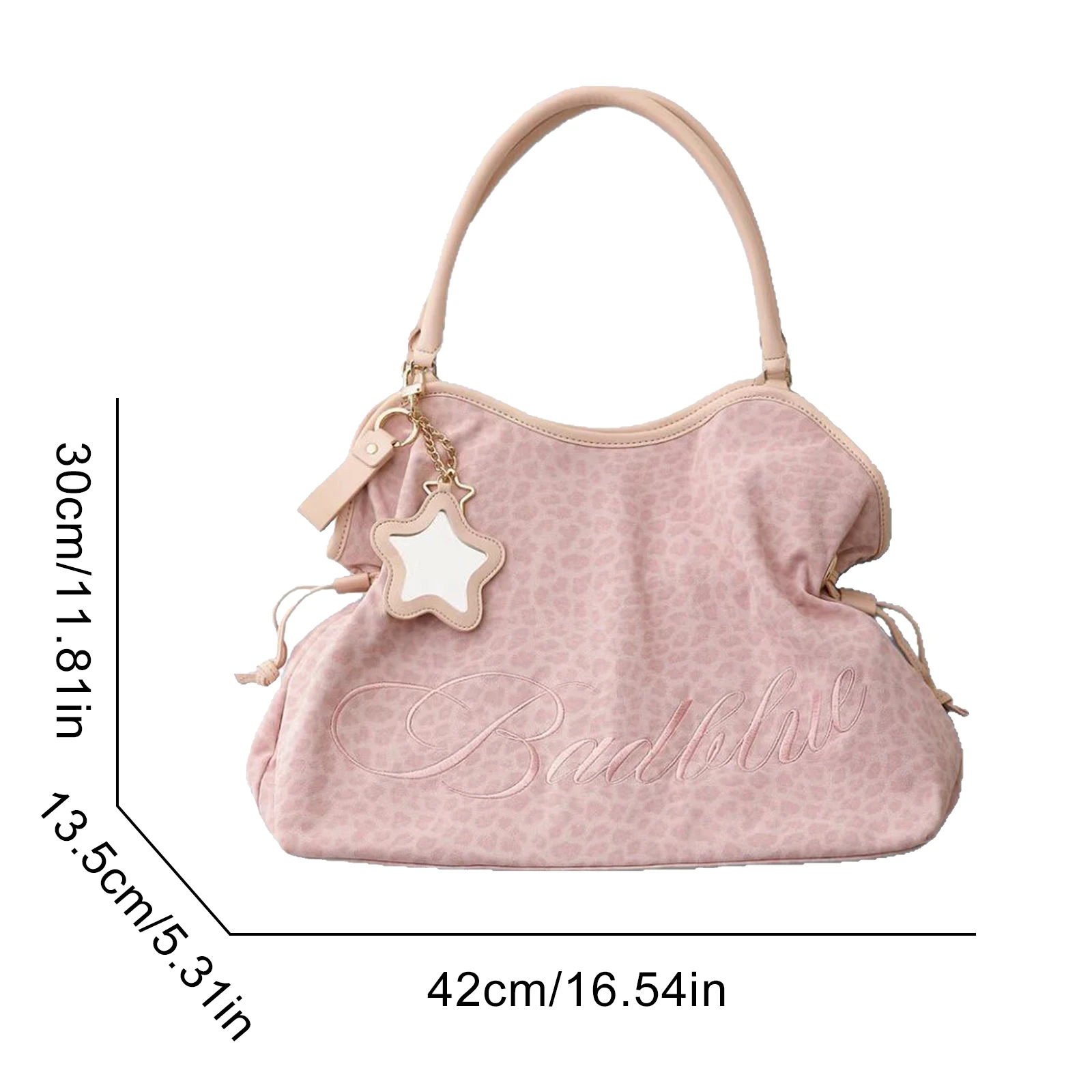 

Women Girls Leopard Print Underarm Shoulder Bag for Work Daily Use (Pink)