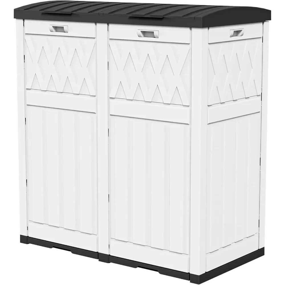 

62 gallon garbage can, resin outdoor garbage bin with layered lid and drip tray, used for kitchen and waterproof garbage bin