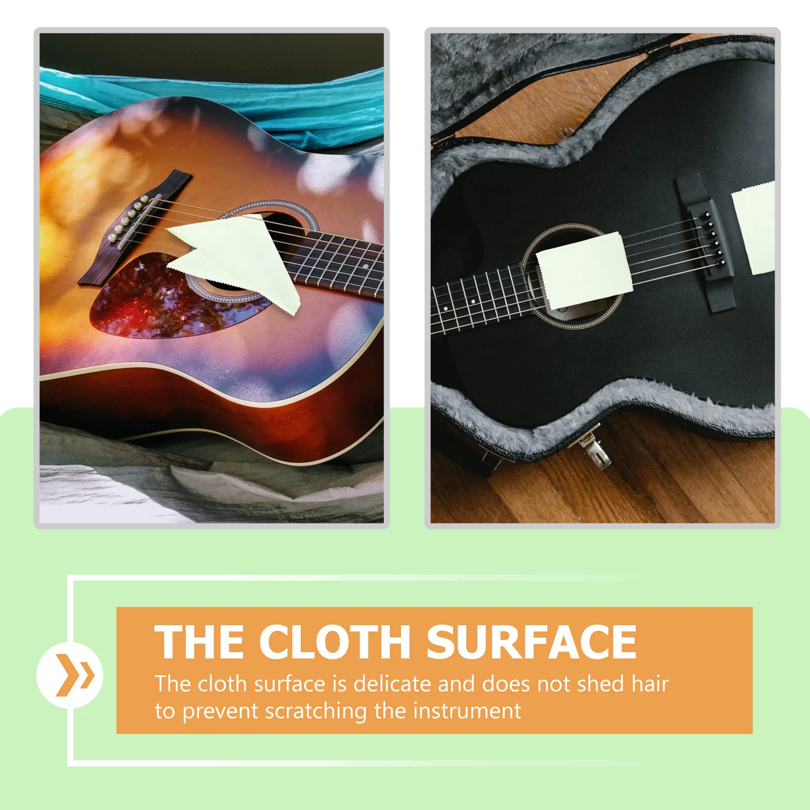 

5Pcs Musical Instrument Wiping Cloth Scratch-Resistant Cleaner for Violin Guitar Ukulele Surface Care Violin Wipes