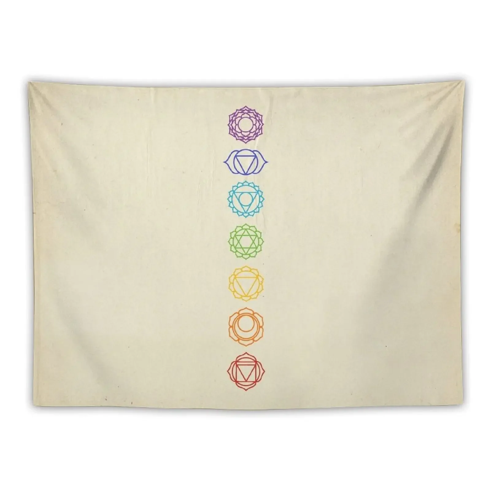 

Reiki 7 Chakras Symbols on Vintage Paper Tapestry Home Decorations Aesthetic Room Decor Tapestry