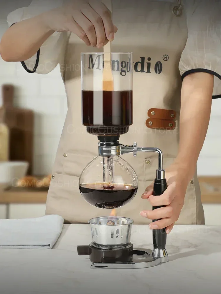 Siphon coffee pot Set Gift box Retro hand-ground  maker Home glass     utensils